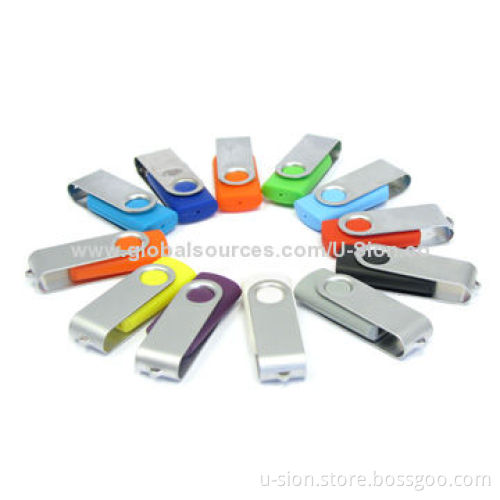 Swivel Metal USB Flash Drives, Customized Logo Printing, Used for Promotional Purposes